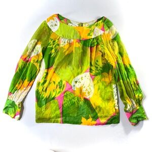 Vintage Guy D by Leo Narducci bright color gauzy blouse/S